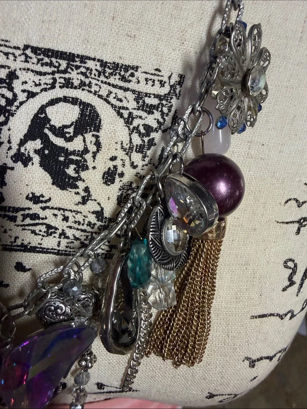 OOAK Assemblage Butterfly Trash Statement Necklace | Upcycled Vintage Charm